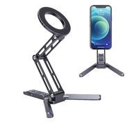 VBESTLIFE Soporte para Trípode para Teléfono, Mini Trípode Plegable con Bolsillos para Teléfono Móvil, Base Antideslizante, para Fotografía Al Aire Libre y Transmisión en Vivo