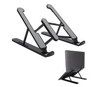 VBESTLIFE Soporte Plegable para computadora portátil, Monitor de Escritorio de 6 Niveles Placa de elevación Marco de elevación Soporte de enfriamiento con Bolsa de Almacenamiento(Negro)