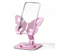 VBESTLIFE Soporte Plegable para Teléfono Giratorio de 360°, Soporte para Teléfono Móvil de Escritorio de Aleación de Aluminio con Almohadilla de Silicona Antideslizante, para Viajes en Casa