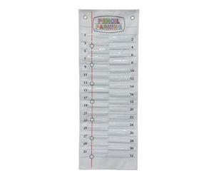 VBESTLIFE Tabla de Bolsillo para Estacionamiento de Lápices, Organizador de Algodón de Poliéster a Prueba de Agua con 32 Ranuras con Tira Magnética Adhesiva para útiles Escolares en el Aula (69x25cm)