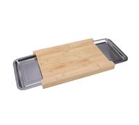 VBESTLIFE Tabla de Cortar con Cajón, Tabla de Cortar de Cocina Multiusos con Cajón de Almacenamiento para Frutas, Verduras, Carne, Queso, 40x29 Cm