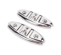 VBESTLIFE Tacos Plegables para Barcos, Tacos de Muelle Abatibles de Acero Inoxidable 316 de 6 Pulgadas, Tacos de Cuerda de Grado Marino para Cubierta, Yate con Sujetadores, 2 uds.