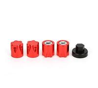 VBESTLIFE Tapa Central para Llanta de Coche RC, Tuercas de Bloqueo de Rueda de Aleación M4 para 1/10 RC Crawler Axial SCX10 90046 D90 MST (Rojo)