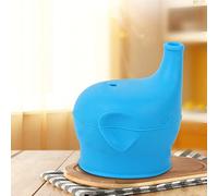 VBESTLIFE Tapas de Taza con Forma de Elefante de Silicona, Herramientas para Beber a Prueba de Derrames para Bebés, para Niños, Azul/Verde, 2,5 X 2,5 X 3 Pulgadas (Blue)