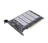 VBESTLIFE Tarjeta Adaptadora M.2 NVMe a PCIE X16 de 4 Puertos, Tarjeta de Expansión de 4x128 Gbps con Indicadores LED, para Dispositivos M.2 NVMe SSD y PCIE 3.0 4.0 5.0