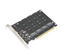VBESTLIFE Tarjeta Adaptadora M.2 PCIE, 4 Puertos M.2 NVMe SSD a PCIE X16 M Key Tarjeta de Expansión del Lector del Convertidor del Disco Duro (ph44)