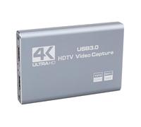 VBESTLIFE Tarjeta de Captura de Video, 4K HDMI USB 3.0 60FPS Tarjeta de Captura de Juegos con Interfaz de Auriculares con Micrófono, para Grabación en, PC, Cámara, OBS