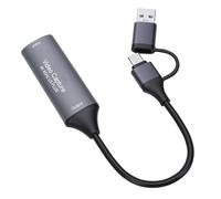 VBESTLIFE Tarjeta de Captura de Vídeo para Streaming, Tarjeta de Captura 4K HDMI A USB C con Adaptador USB A 3.0, 4K 60FPS, Compatible con Cámara, DVD, DSLR