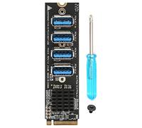 VBESTLIFE Tarjeta de Expansión M.2 a Pcie, Transforma la Interfaz M.2 en una Tarjeta de Expansión de 4 Puertos con Ranura PCI E para Computadora de Escritorio PC