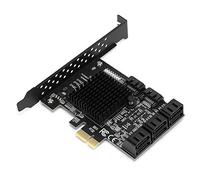 VBESTLIFE Tarjeta PCI-E a SATA 3.0, PCI-E a SATA3.0 Placa de expansión del Controlador Tarjeta de expansión de Interfaz SATA3.0 de 8 Puertos Compatible con Discos Duros SATA6G, 3G y 1.5G