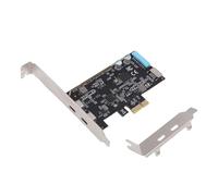 VBESTLIFE Tarjeta PCIe a USB 3.2 Gen 1, Tarjeta de Expansión de Puertos Duales Tipo C de 5 Gbps con Encabezado de Panel Frontal de 19 Pines USB Tipo E, para Computadora PC