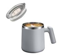 VBESTLIFE Taza de café con Asa, Vasos de Viaje Aislados de Acero Inoxidable con Tapa, Taza de Camping Al Vacío de Doble Pared para Bebidas Frías y Calientes té (GRAY)