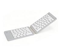VBESTLIFE Teclado Bluetooth Plegable, Diseño Compacto Portátil con Modos Inalámbrico y con Cable, Compatible con Tableta, Teléfono Inteligente y Portátil (White)