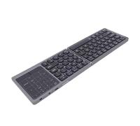 VBESTLIFE Teclado Bluetooth Plegable, Inalámbrico 2,4G con Teclado Numérico y Panel Táctil para Tabletas y Teléfonos, Compatible con 3 Dispositivos Multisistema