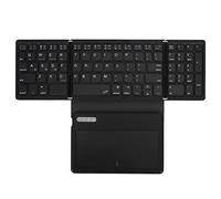 VBESTLIFE Teclado Bluetooth Plegable Inalámbrico de Tamaño Completo con Panel Táctil Grande, Triple Plegable Recargable para iOS, Android, OS X