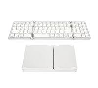 VBESTLIFE Teclado Bluetooth Plegable, Teclado Inalámbrico Portátil de Triple Pliegue con Teclado Numérico, Teclado de Viaje de Bolsillo Compatible con Conexión de Múltiples Dispositivos,