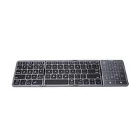 VBESTLIFE Teclado Bluetooth Plegable, Teclado Inalámbrico Portátil Recargable con Trackpad Multitáctil y Numérico, para Teléfonos Inteligentes, Tabletas y Portátiles