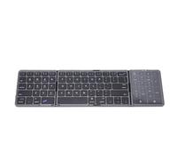 VBESTLIFE Teclado Bluetooth Plegable, Teclado Inalámbrico Recargable con Panel Multitáctil y Sincronización de 3 Dispositivos, para Computadora Portátil, Tableta, Teléfono Inteligente (Grey)