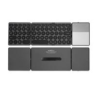 VBESTLIFE Teclado Bluetooth Plegable, Teclado Plegable Inalámbrico con Panel Táctil, Teclado de Bolsillo Portátil para Viajes de Negocios, para iOS, Android, Tableta con Teléfono (Black)