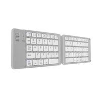 VBESTLIFE Teclado Bluetooth Plegable, Teclado Ultradelgado Recargable Compatible con iOS, Android, para Teléfono Inteligente, Tableta y Computadora Portátil (Gris y Blanco)