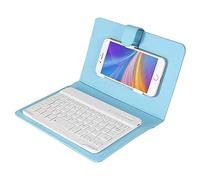 VBESTLIFE Teclado Bluetooth, Teclado magnético Desmontable inalámbrico portátil Universal con Funda con Tapa de Cuero PU para Android de 4.5-6.8 Pulgadas/para Windows/para teléfonos iOS(Azul)