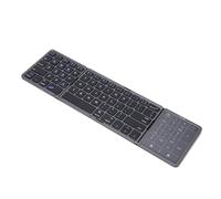 VBESTLIFE Teclado Bluetooth Tri Fold, Portátil Inalámbrico Recargable con Panel Táctil 5.1 3 Canales 150mAh 60H Tipo C 10m Multidispositivo, para Computadora Portátil PC Tableta (Grey)