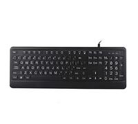 VBESTLIFE Teclado Computer Office, Interfaz USB ergonómica Multimedia LED Retroiluminación Blanca Teclado de Fuente Grande y Engrosada para Personas Mayores