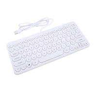VBESTLIFE Teclado con Cable USB, Diseño Ergonómico Compacto con Interruptores Silenciosos y Teclas Multimedia, para Computadoras de Escritorio y Portátiles (White)