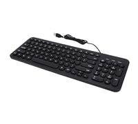 VBESTLIFE Teclado con Cable USB, Diseño Ergonómico Compacto con Interruptores Silenciosos y Teclas Multimedia, para Computadoras de Escritorio y Portátiles (Black)