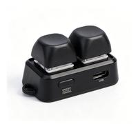 VBESTLIFE Teclado de 2 Teclas, Mini Teclado Mecánico Macro con Retroiluminación RGB, Copiar y Pegar, Bluetooth y USB, con una Sola Mano para el Trabajo Gaming Media Lab