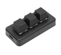 VBESTLIFE Teclado de 3 Teclas, Teclado Mecánico para Juegos Personalizado Bluetooth con Cable USB con Diseño Ergonómico y Teclas Programables para Computadora PC (Black)