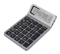 VBESTLIFE Teclado de Calculadora de 12 Dígitos, Teclado Numérico Bluetooth Inalámbrico de 2,4G con Pantalla LCD, Pantalla Abatible, para Entrada de Datos de Tableta Portátil (Gris Oscuro)