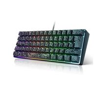 VBESTLIFE Teclado de Juego con Cable USB con Retroiluminación RGB y Reinversión de 25 Teclas, Diseño Compacto de 61 Teclas para Trabajar y Juegos, Teclas de Contorno y Anti Fantasmas