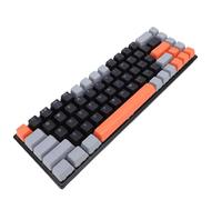 VBESTLIFE Teclado de Juego Mecánico, 60% 68 Teclas RGB con Cable con Interruptor Azul y 3 Teclas de Color, para PC Gaming and Typing (Naranja Gris Negro)