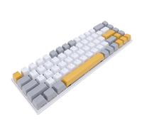 VBESTLIFE Teclado de Juego Mecánico, 60% 68 Teclas RGB con Cable con Interruptor Azul y 3 Teclas de Color, para PC Gaming and Typing (Amarillo Gris)