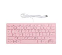 VBESTLIFE Teclado de la Computadora con Cable, Teclas Compactas 78 Teclado Silencioso, Teclado USB de Reproducción de Tapón, Teclas de Borde Redondeado, Rosa, para Laptop de PC (Version Alemana)