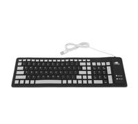 VBESTLIFE Teclado de Silicona Plegable, Teclado Suave con Desplazamiento con Cable USB, Portátil de Viaje Silencioso para PC, Portátil, Almohadilla de Escritorio con 103 Teclas, Cable de (Black)