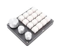 VBESTLIFE Teclado de Teclado Personalizado Macro Pad, 16 Teclas Mecánicas Programables con 3 Capas LED Retroiluminado, Interruptor Rojo, Diseño de Cable Compacto para Atajos de Juego (White)