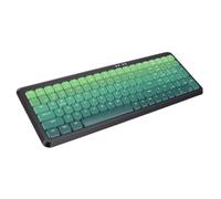 VBESTLIFE Teclado Inalámbrico, Conexión BT y 2,4G, Interruptor de Tijera de Poco Ruido, para Ordenador, Portátil, Tableta, Teléfono Inteligente (Modo Dual Negro Verde Degradado)