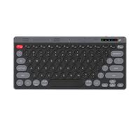 VBESTLIFE Teclado Inalámbrico de 78 Teclas, Modo Dual 2.4G BT 3 Dispositivos Interruptor de Tijera Teclado Delgado con Carga Tipo C, para Computadora Portátil Tableta de Escritorio (Black)