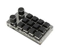 VBESTLIFE Teclado Macro Programable, 12 Teclas, 2 Perillas, Pequeño Teclado Programable Macropad Mecánico OSU, Teclado Programable USB BT DIY, para Juegos de Medios de Oficina