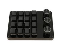 VBESTLIFE Teclado macro programable con una sola mano, 16 teclas, 3 perillas, interruptor azul, teclado mecánico para juegos, acceso directo personalizado, cable desmontable, para oficina de juegos