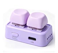 VBESTLIFE Teclado Macro USB con Bluetooth de 2 Teclas, Volteador de Página con Retroiluminación RGB, Teclas Ergonómicas Personalizables para EReaders, Juegos, Medios de Trabajo (Purple)