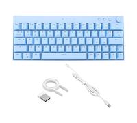 VBESTLIFE Teclado Mecánico, 64 Teclas, 3 Modos, Inalámbrico, 2,4G, Tipo C, con Cable, N Key Rollover, Teclado para Juegos, con Perilla RGB, para PC Gamer Computer(Interruptor Rojo)