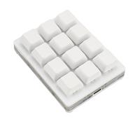 VBESTLIFE Teclado Mecánico de 12 Teclas, Teclas Portátiles Totalmente Programables con una Sola Mano, Interruptores Rojos, Intercambio en Caliente, Cable USB Tipo C, Universal para (White)