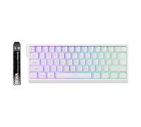 VBESTLIFE Teclado Mecánico Inalámbrico 60%, Teclado para Juegos Bluetooth USB de Modo Triple 2,4G, Antifantasma, Retroiluminado RGB, para PC Portátil (White)