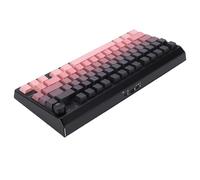 VBESTLIFE Teclado Mecánico Inalámbrico para Juegos, Conexión de 3 Modos, Diseño Compacto de 79 Teclas con Control de Perilla y Teclas PBT Degradadas (Negro Rosa)