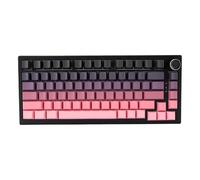 VBESTLIFE Teclado Mecánico Inalámbrico para Jugar, Estructura de Junta Intercambiable en Caliente Retroiluminada RGB con Receptor USB, 81 Teclas, 75%, para PC y Portátil (Negro y Rosa)
