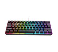VBESTLIFE Teclado Mecánico para Juegos 60%, Teclado Ruso e Inglés, Portátil para Juegos RGB con Cable USB Compacto de 61 Teclas (Black)