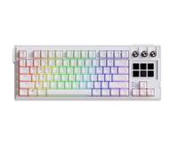 VBESTLIFE Teclado Mecánico para Juegos con Cable de 78 Teclas con 6 Teclas Macro Programables LCD, Retroiluminación RGB, Diseño Compacto sin para Creadores de Contenido (White)